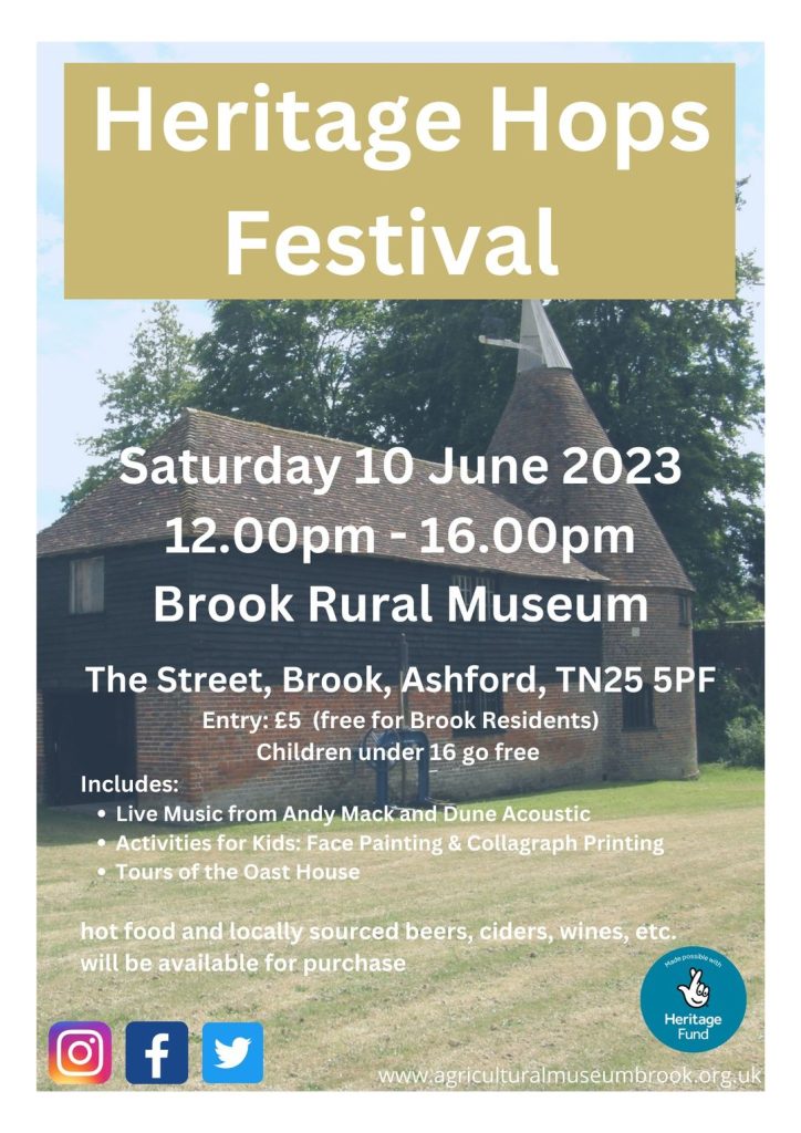 Brook Rural Museum Heritage Hops Festival - Saturday 10th June 2023